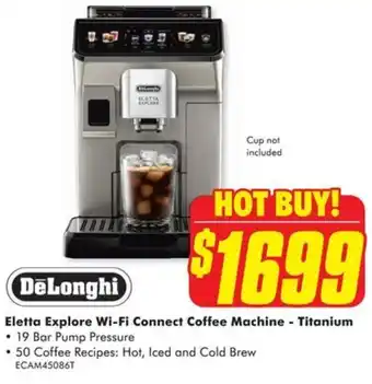 The Good Guys Eletta Explore Wi-Fi Connect Coffee Machine - Titanium offer