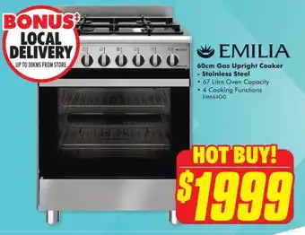 The Good Guys 60cm Gas Upright Cooker - Stainless Steel offer