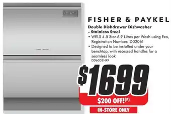 The Good Guys Double Dishdrawer Dishwasher - Stainless Steel offer
