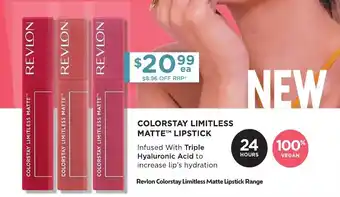 Chemist Warehouse Revlon Colorstay Limitless Matte Lipstick Range offer