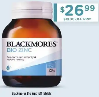 Chemist Warehouse Blackmores Bio Zinc 168 Tablets offer