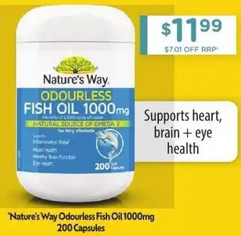 Chemist Warehouse *Nature's Way Odourless Fish Oil 1000mg 200 Capsules offer