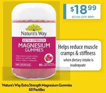 Chemist Warehouse "Nature's Way Extra Strength Magnesium Gummies 60 Pastilles offer