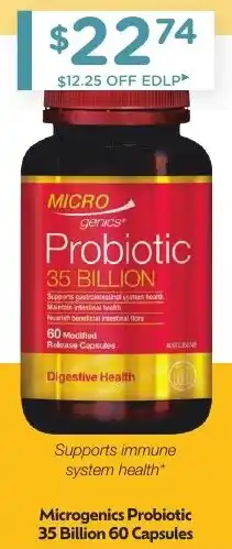 Chemist Warehouse Microgenics Probiotic 35 Billion 60 Capsules offer