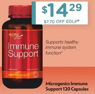 Chemist Warehouse Microgenics Immune Support 120 Capsules offer