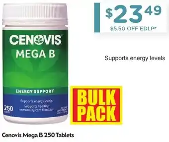 Chemist Warehouse Cenovis Mega B 250 Tablets offer