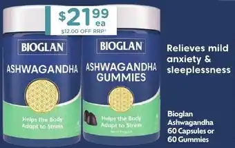 Chemist Warehouse Bioglan Ashwagandha 60 Capsules or 60 Gummies offer