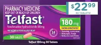 Chemist Warehouse Telfast 180mg 30 Tablets offer