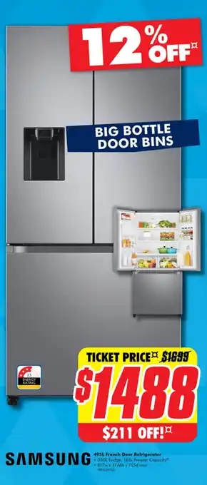 The Good Guys 495L French Door Refrigerator offer