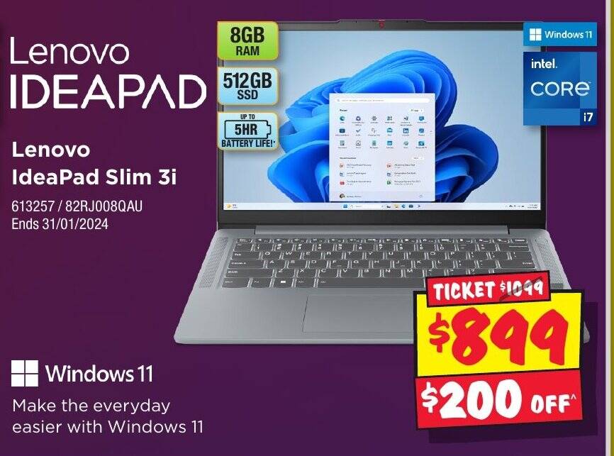 Lenovo IdeaPad Slim 3i offer at JB HiFi