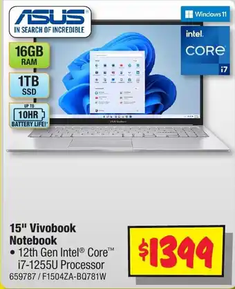 JB Hi-Fi 15" Vivobook Notebook offer