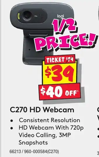 JB Hi-Fi C270 HD Webcam offer