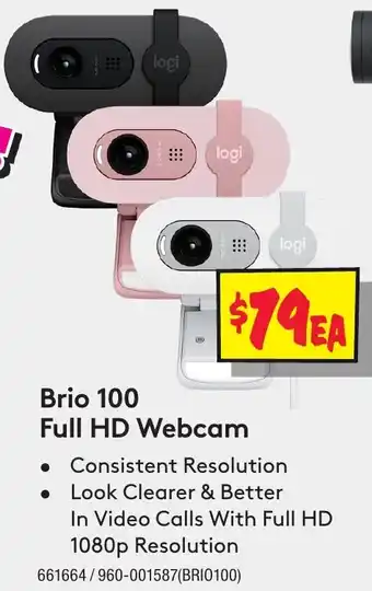 JB Hi-Fi Brio 100 Full HD Webcam offer