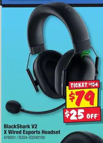 JB Hi-Fi BlackShark V2 X Wired Esports Headset offer