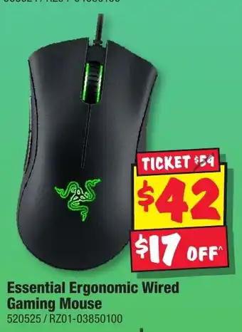 JB Hi-Fi Essential Ergonomic Wired Gaming Mouse offer