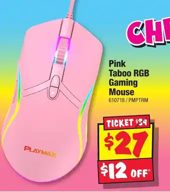 JB Hi-Fi Pink Taboo RGB Gaming Mouse offer