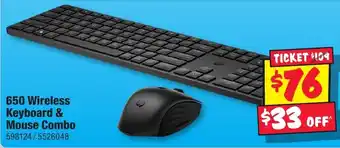 JB Hi-Fi 650 Wireless Keyboard & Mouse Combo offer