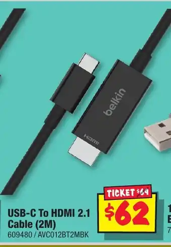 USB-C To HDMI 2.1 Cable (2M)