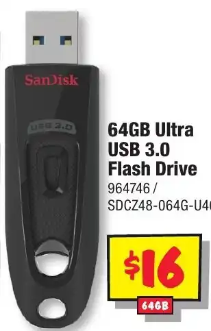 JB Hi-Fi 64GB Ultra USB 3.0 Flash Drive offer