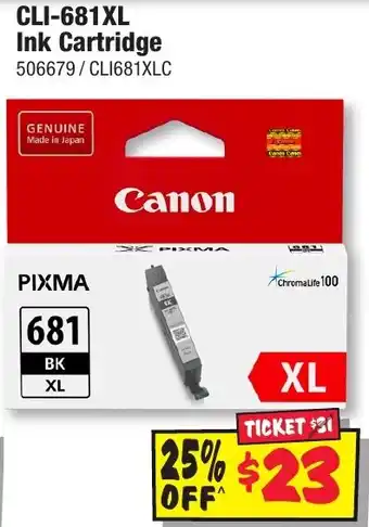 JB Hi-Fi CLI-681XL Ink Cartridge offer