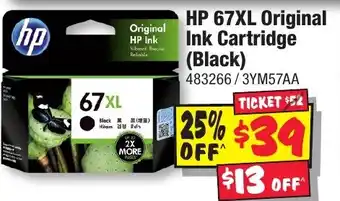 JB Hi-Fi HP 67XL Original Ink Cartridge (Black) offer