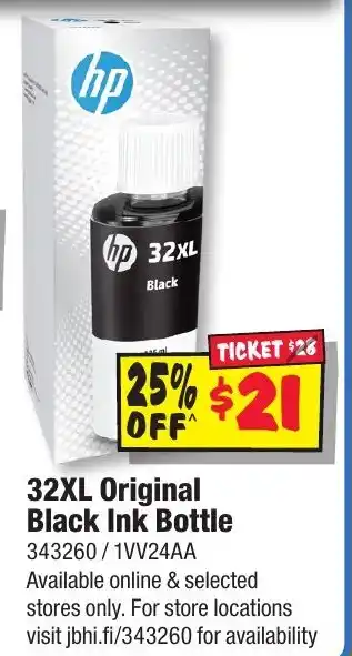 JB Hi-Fi 32XL Original Black Ink Bottle offer