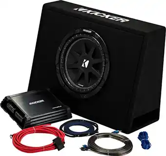 Autopro Kicker 10” subwoofer in slim enclosure plus amplifier & wiring kit offer