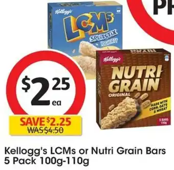 Coles Kellogg's LCMs or Nutri Grain Bars 5 Pack 100g-110g offer