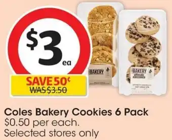 Coles Coles Bakery Cookies 6 Pack offer
