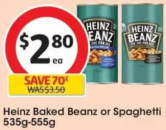 Coles Heinz Baked Beanz or Spaghetti 535g-555g offer