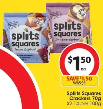 Coles Spliits Squares Crackers 70g offer
