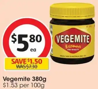 Coles Vegemite 380g offer