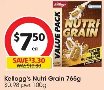 Coles Kellogg's Nutri Grain 765g offer