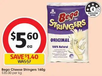Coles Bega Cheese Stringers 160g offer