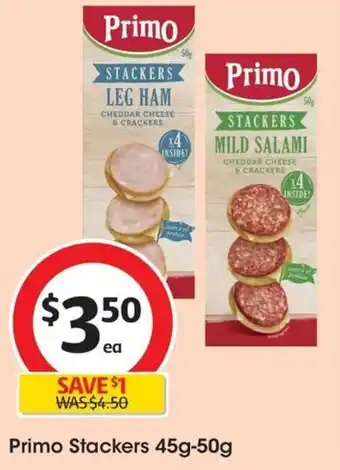 Coles Primo Stackers 45g-50g offer