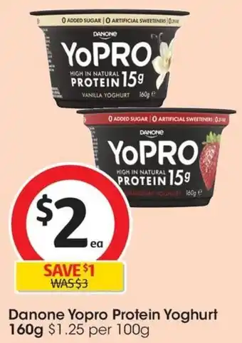 Coles Danone Yopro Protein Yoghurt 160g offer