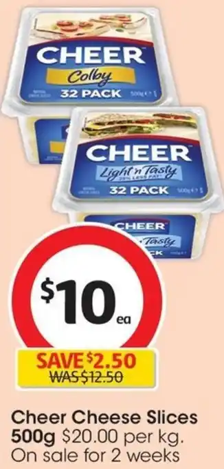Coles Cheer Cheese Slices 500g offer
