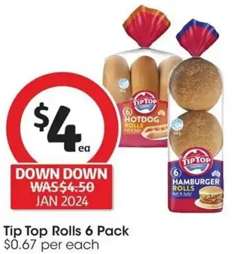 Coles Tip Top Rolls 6 Pack offer