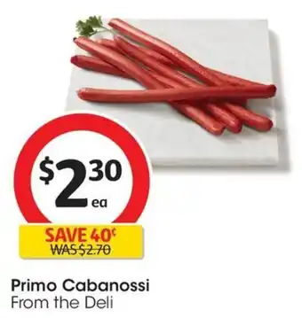 Coles Primo Cabanossi offer