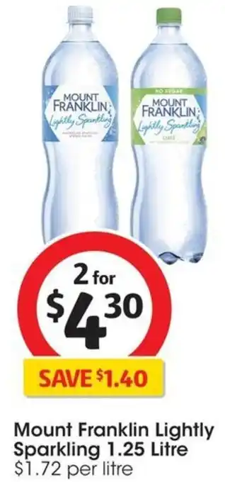 Coles Mount Franklin Lightly Sparkling 1.25 Litre offer