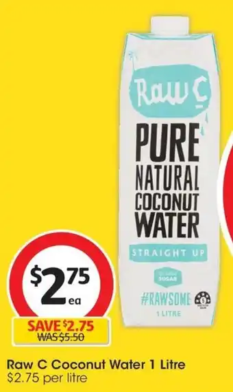 Coles Raw C Coconut Water 1 Litre offer