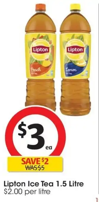 Coles Lipton Ice Tea 1.5 Litre offer