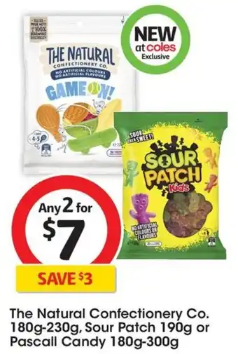 Coles The Natural Confectionery Co. 180g-230g, Sour Patch 190g or Pascall Candy 180g-300g offer