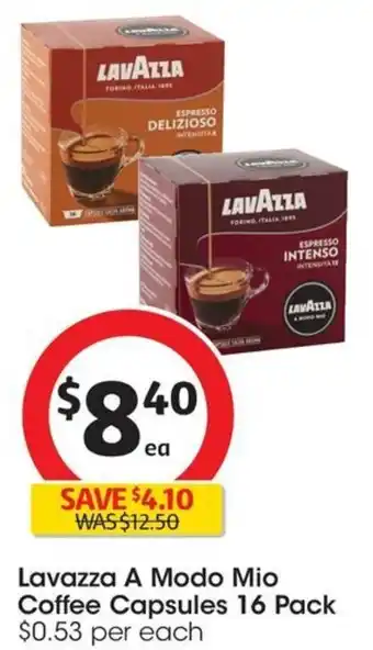 Coles Lavazza A Modo Mio Coffee Capsules 16 Pack offer