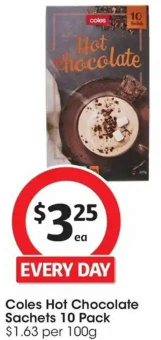 Coles Coles Hot Chocolate Sachets 10 Pack offer
