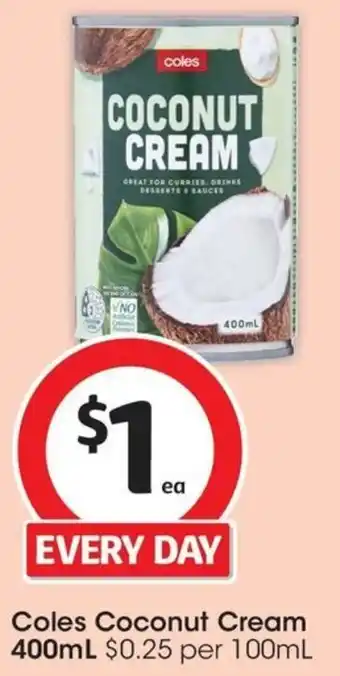 Coles Coles Coconut Cream 400mL offer