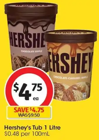 Coles Hershey's Tub 1 Litre offer