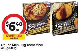 Coles On The Menu Big Feast Meal 480g-500g offer
