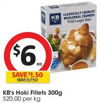 Coles KB's Hoki Fillets 300g offer
