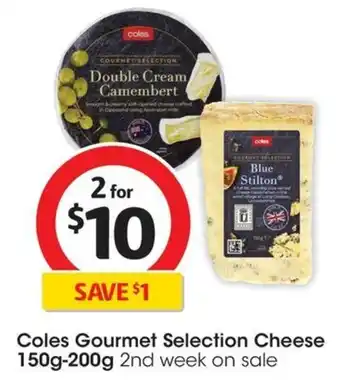 Coles Coles Gourmet Selection Cheese 150g-200g offer